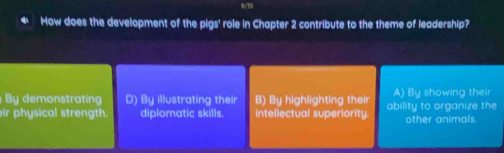 how does the development of the pigs role in chapter 2 contribute to th…