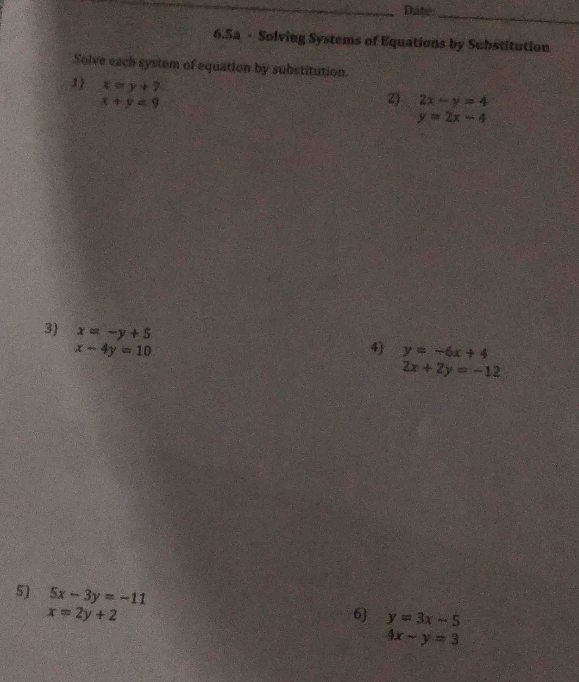 6.5a · solving systems of equations by substitution solve each system o…