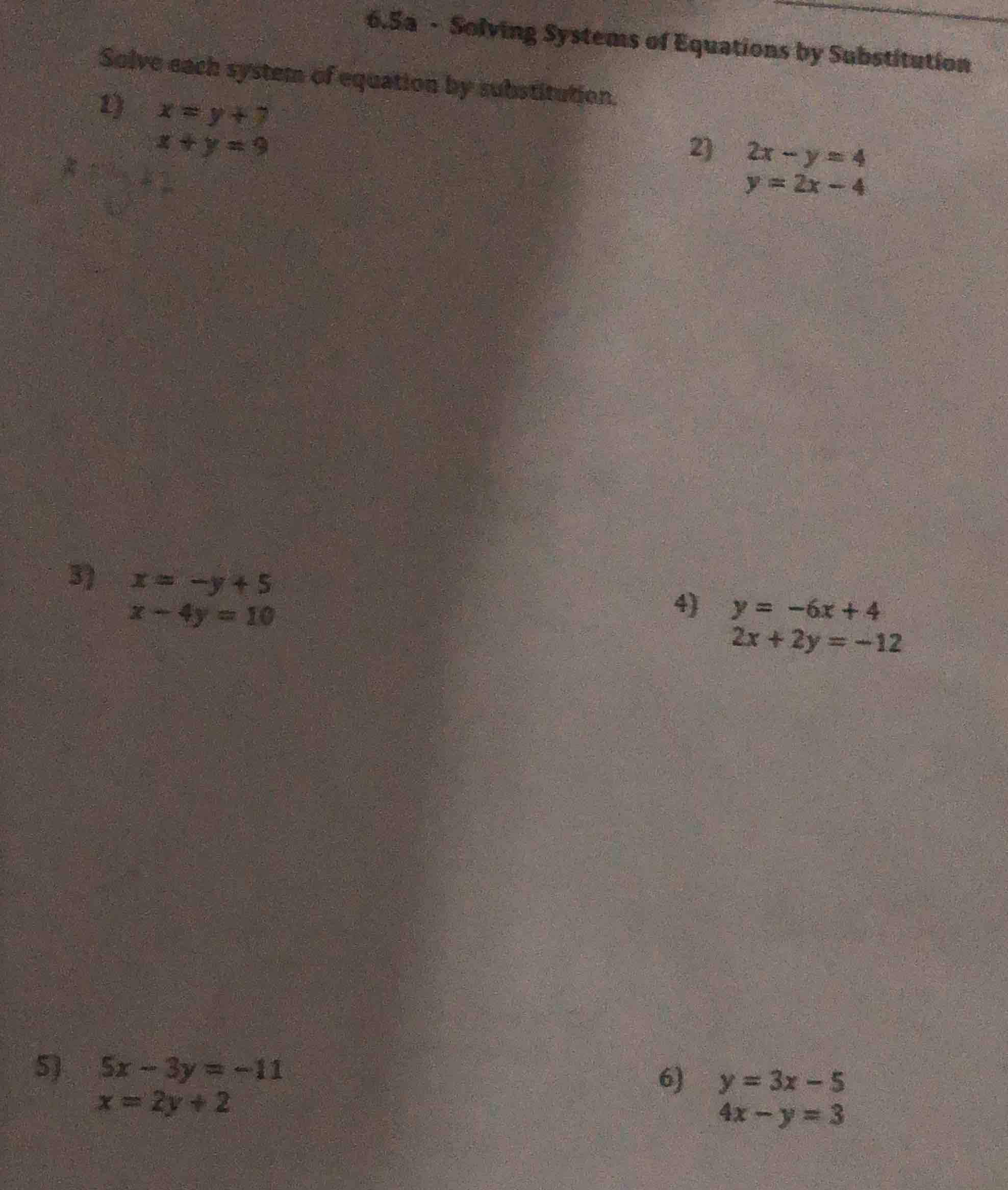 6.5a · solving systems of equations by substitution solve each system o…