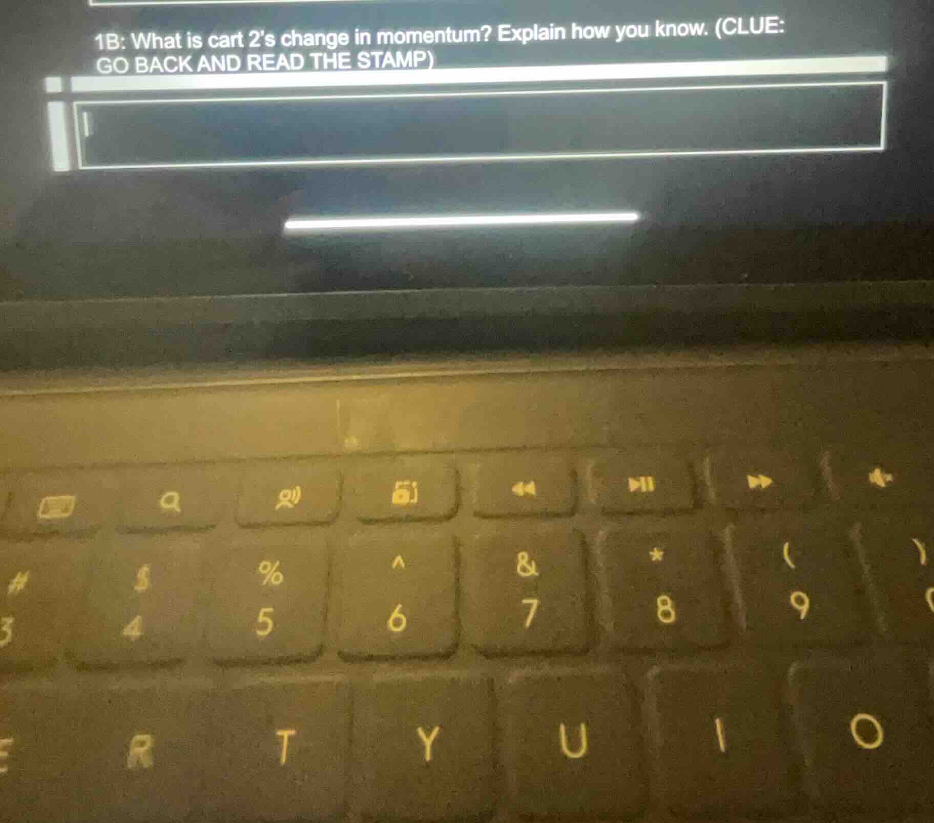 1b: what is cart 2s change in momentum? explain how you know. (clue: go…