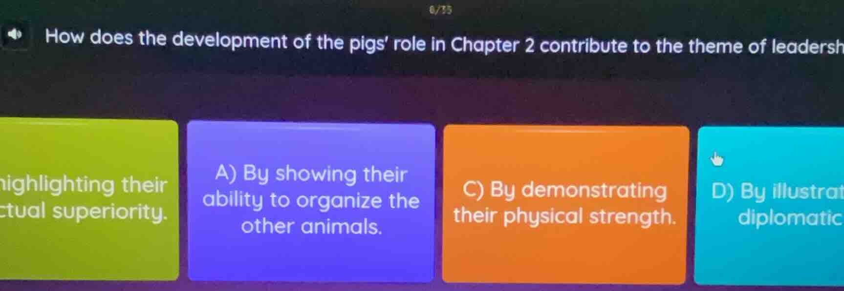 how does the development of the pigs role in chapter 2 contribute to th…
