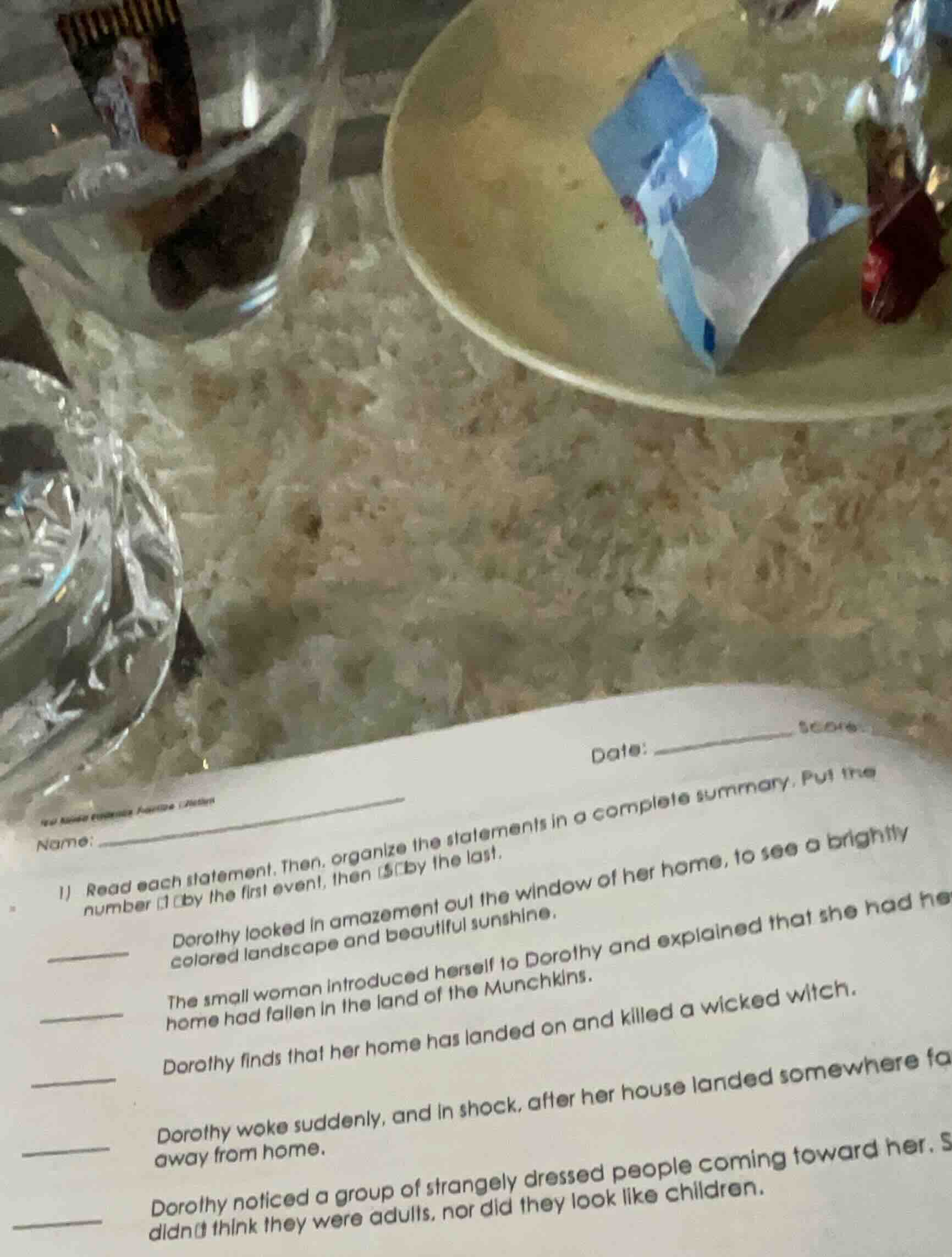 name: date: score: 1) read each statement. then, organize the statement…
