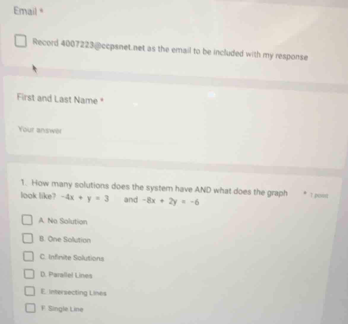 1. how many solutions does the system have and what does the graph look…
