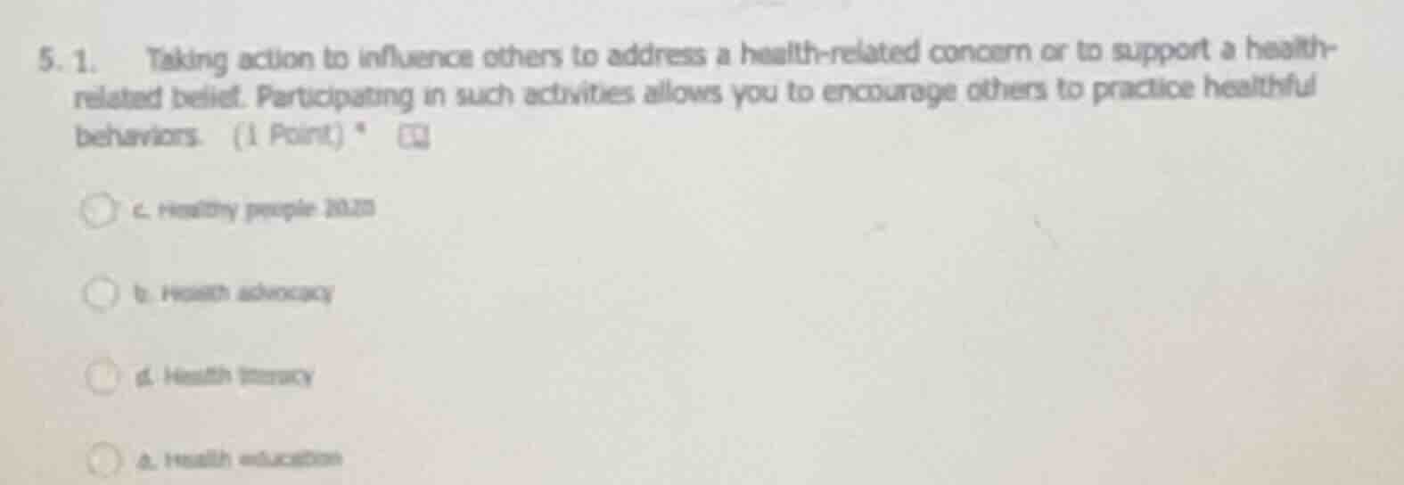 5. 1. taking action to influence others to address a health - related c…