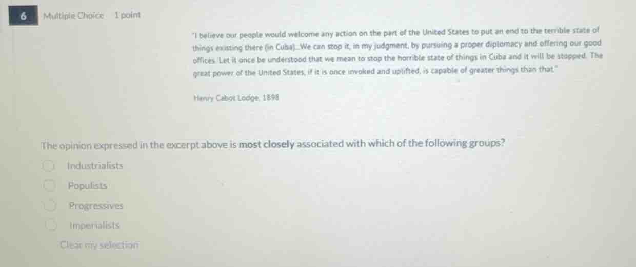 6 multiple choice 1 point \i believe our people would welcome any actio…