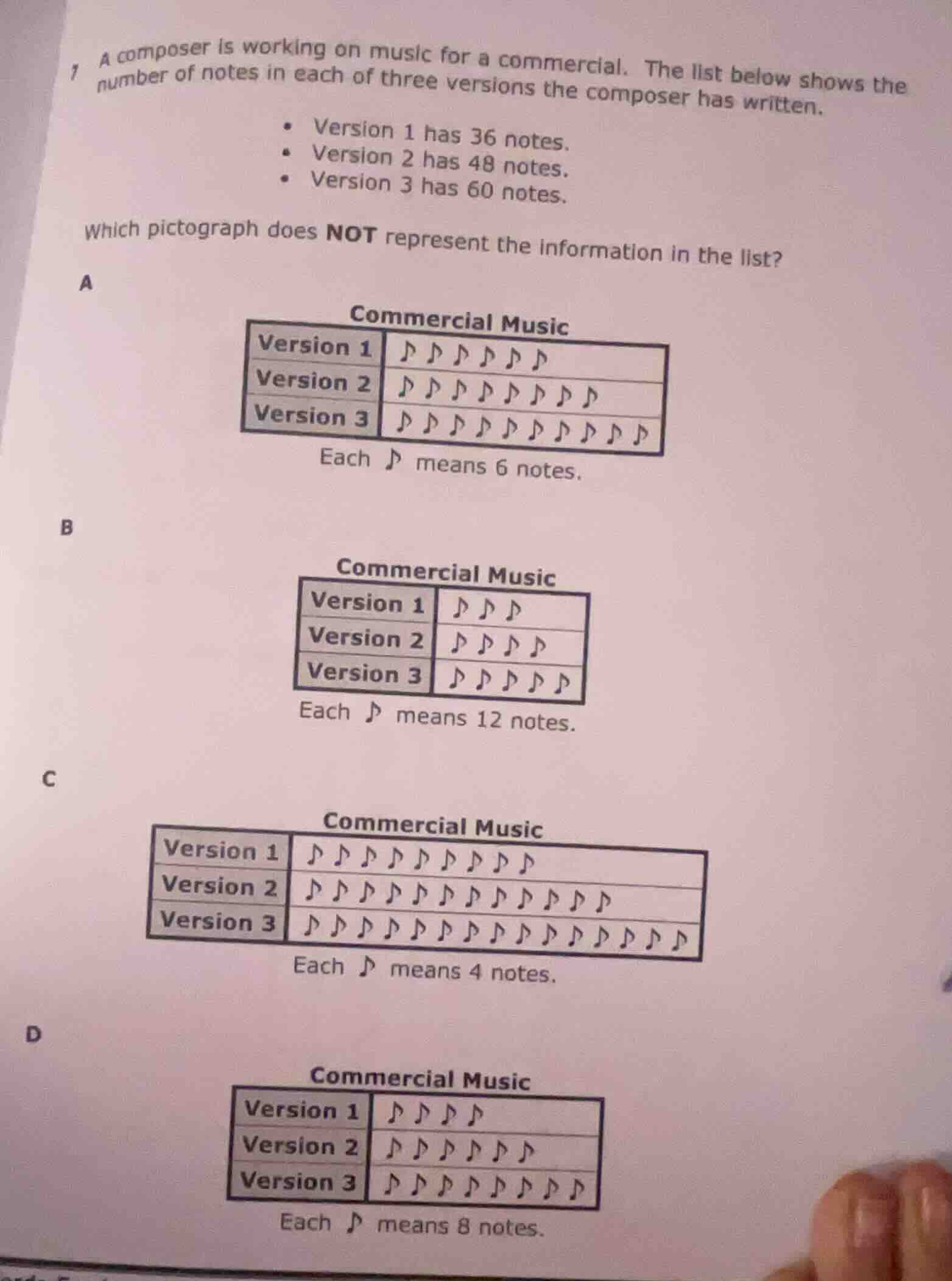 1 a composer is working on music for a commercial. the list below shows…