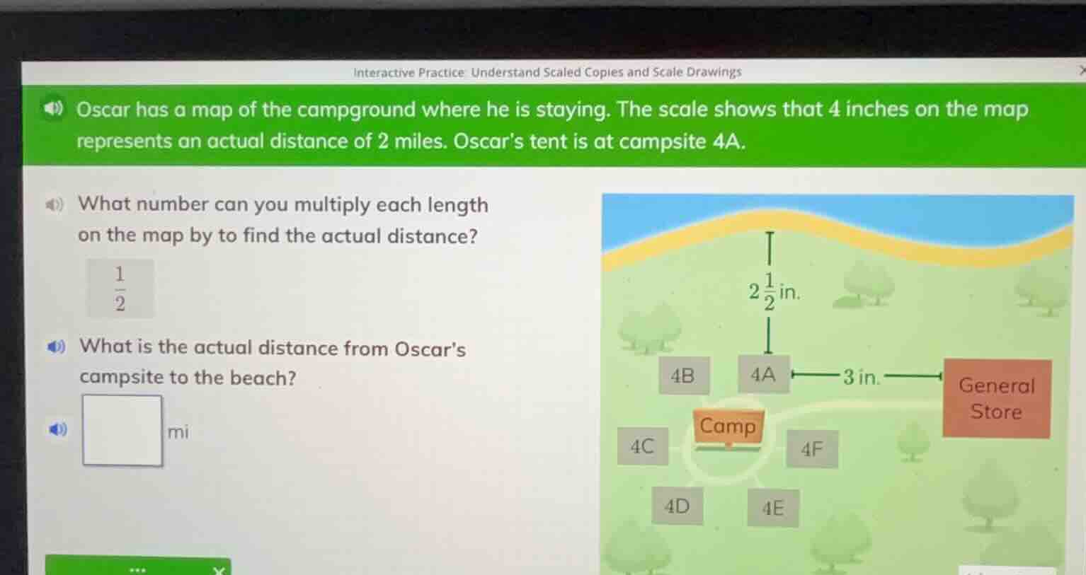 interactive practice: understand scaled copies and scale drawings oscar…