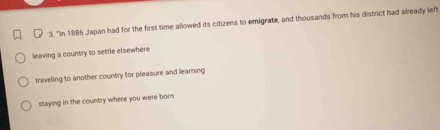 3. \in 1886 japan had for the first time allowed its citizens to emigra…