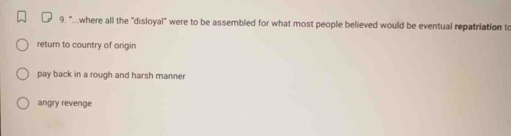 9. \...where all the disloyal were to be assembled for what most people…