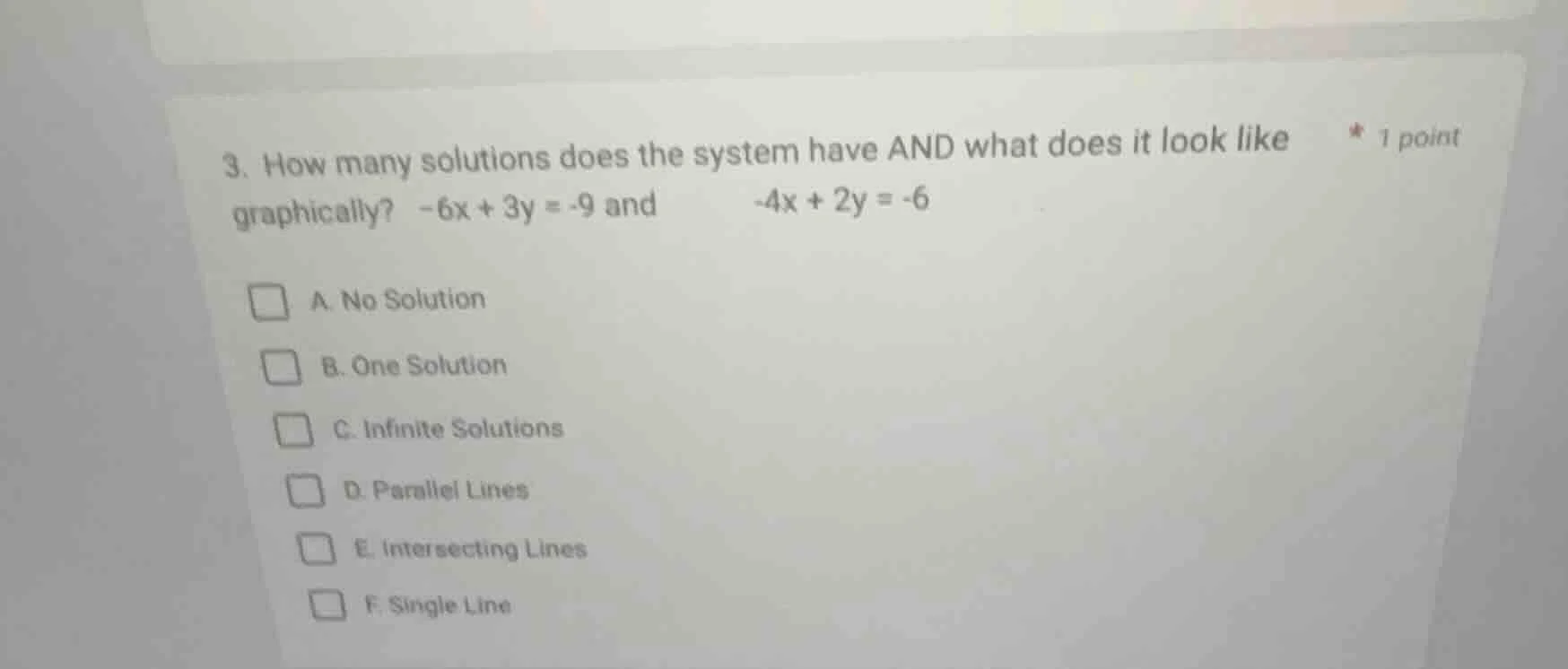 3. how many solutions does the system have and what does it look like g…