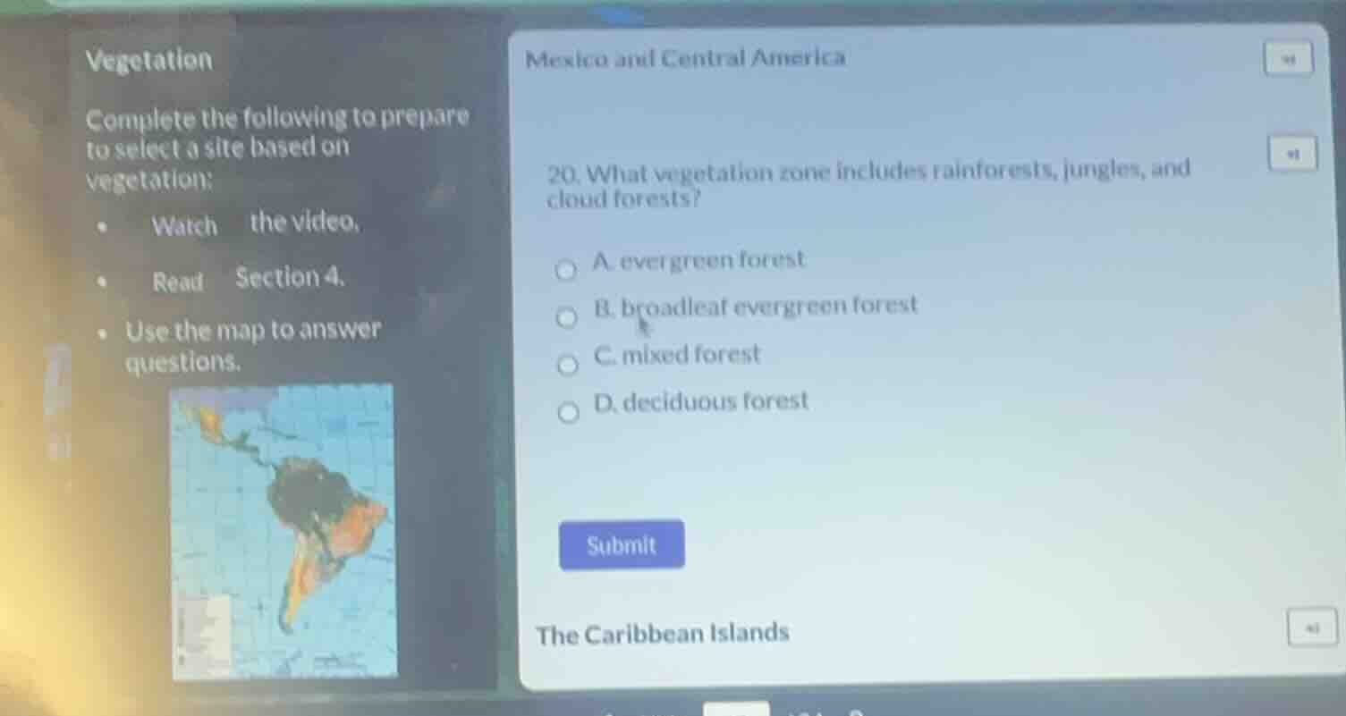 vegetation complete the following to prepare to select a site based on …