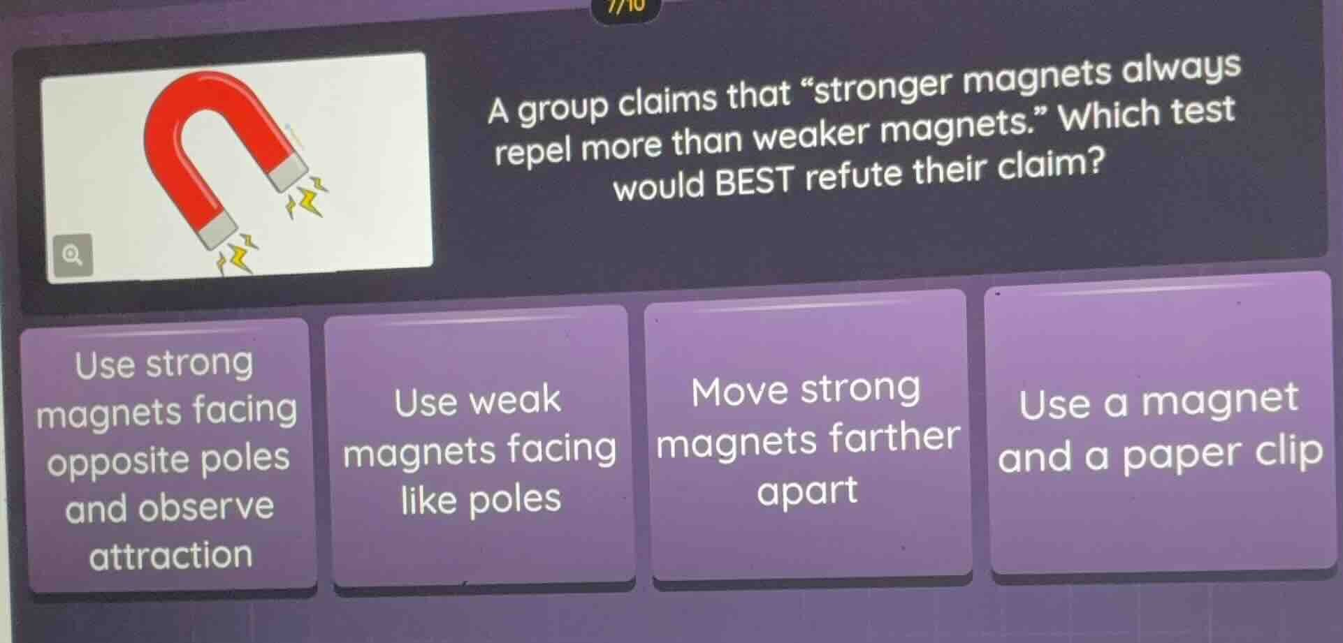 a group claims that \stronger magnets always repel more than weaker mag…