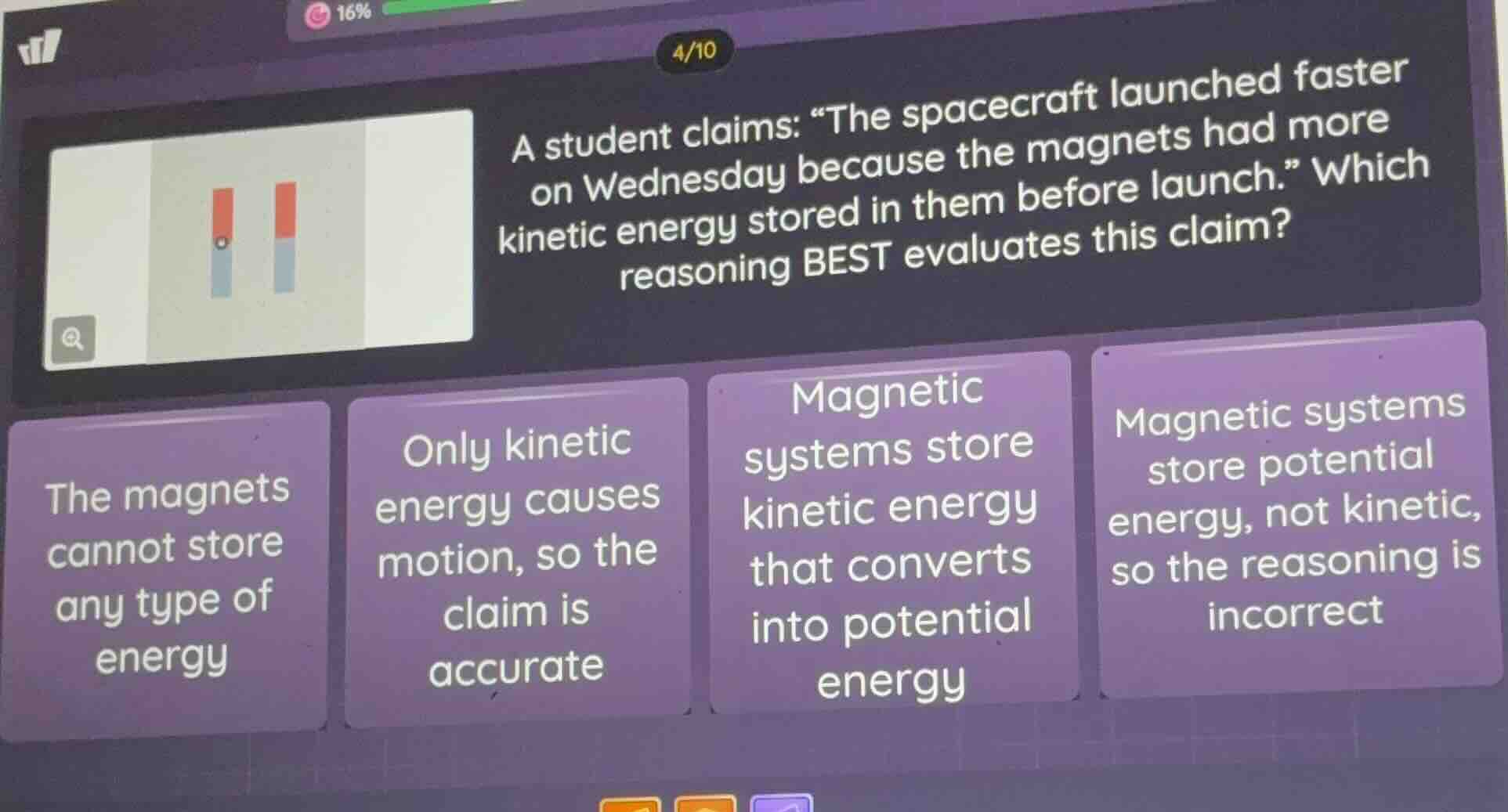 a student claims: “the spacecraft launched faster on wednesday because …