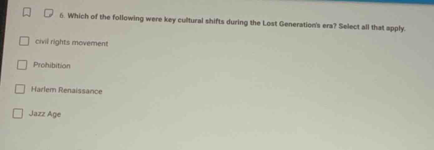6. which of the following were key cultural shifts during the lost gene…