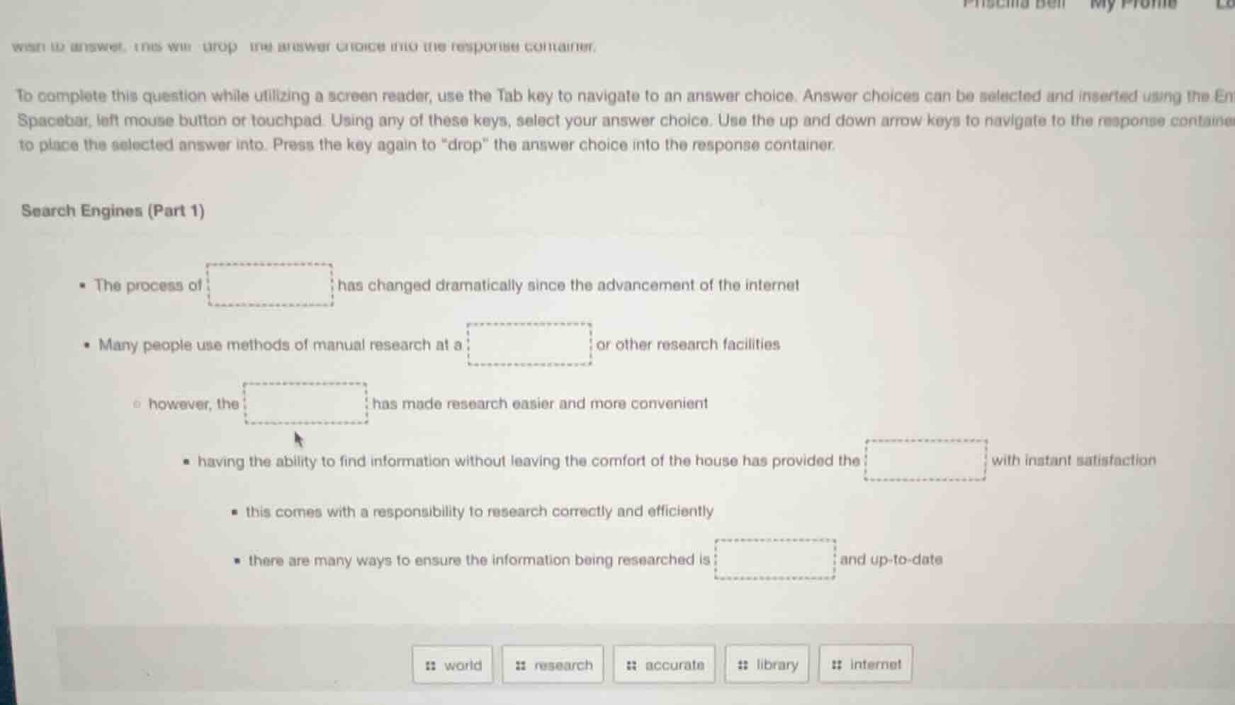 to complete this question while utilizing a screen reader, use the tab …