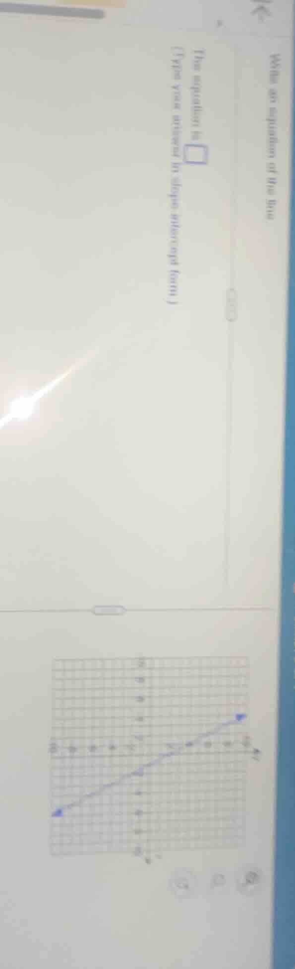 write an equation of the line. the equation is \\(\\square\\) (type you…