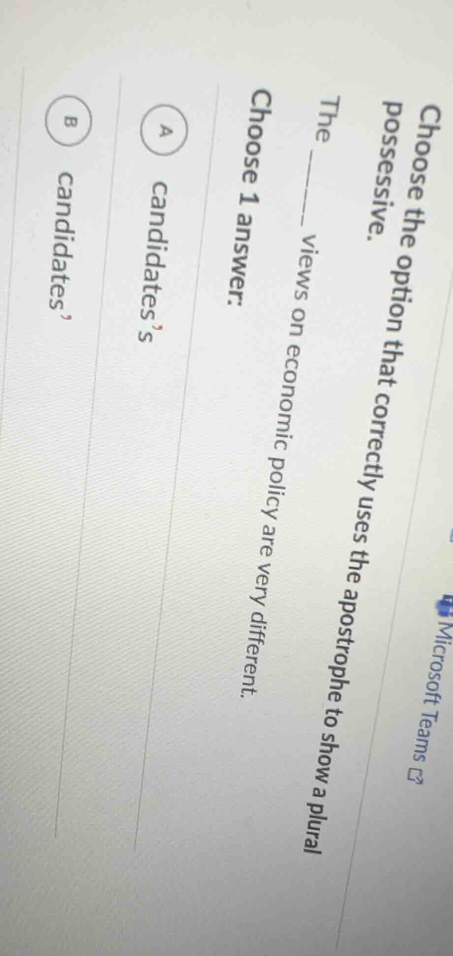 choose the option that correctly uses the apostrophe to show a plural p…