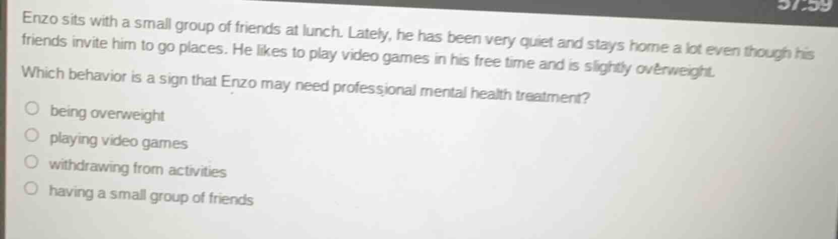 enzo sits with a small group of friends at lunch. lately, he has been v…