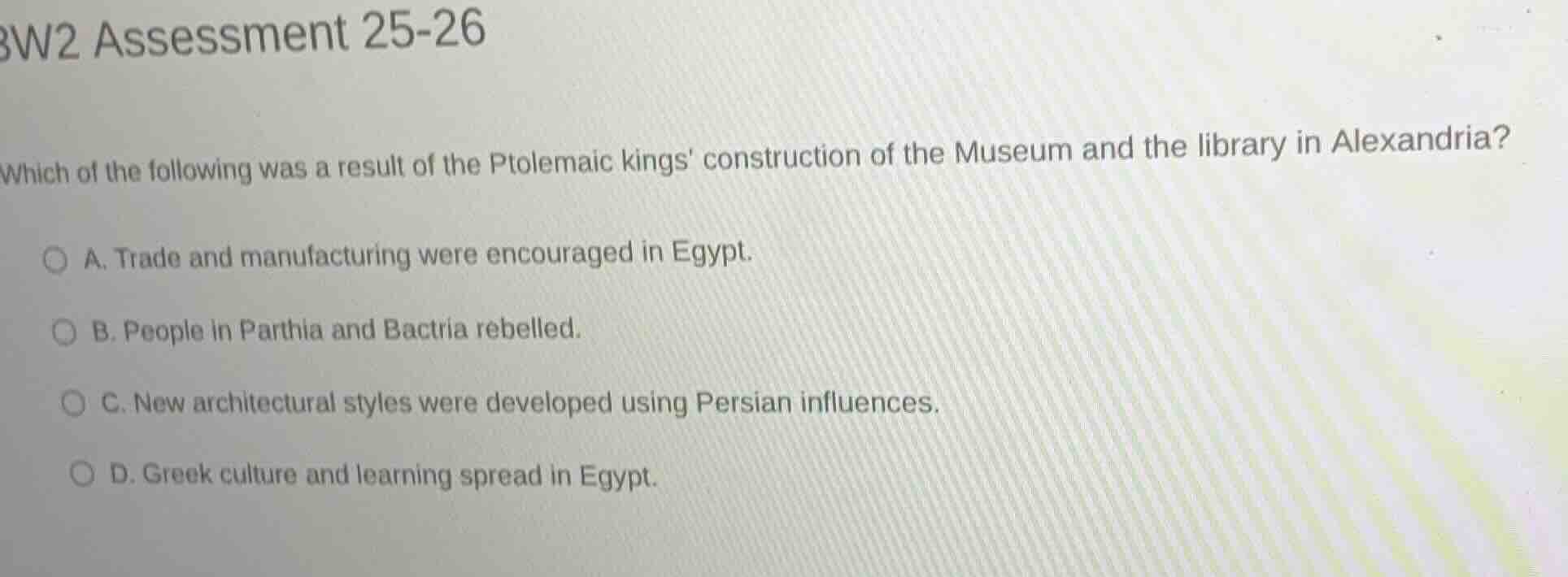 bw2 assessment 25-26 which of the following was a result of the ptolema…