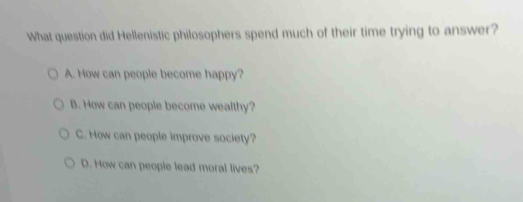 what question did hellenistic philosophers spend much of their time try…