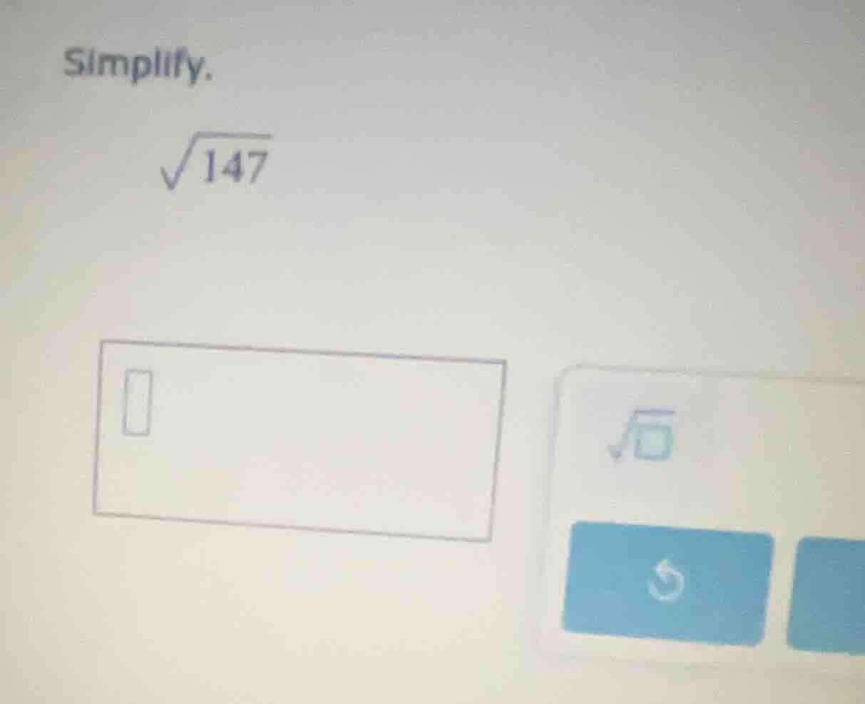 simplify. \\sqrt{147}