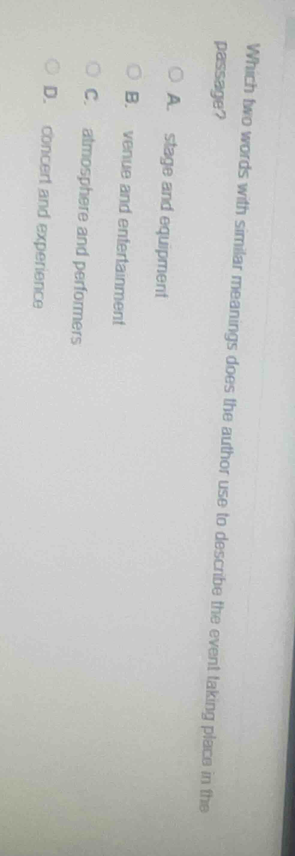 which two words with similar meanings does the author use to describe t…