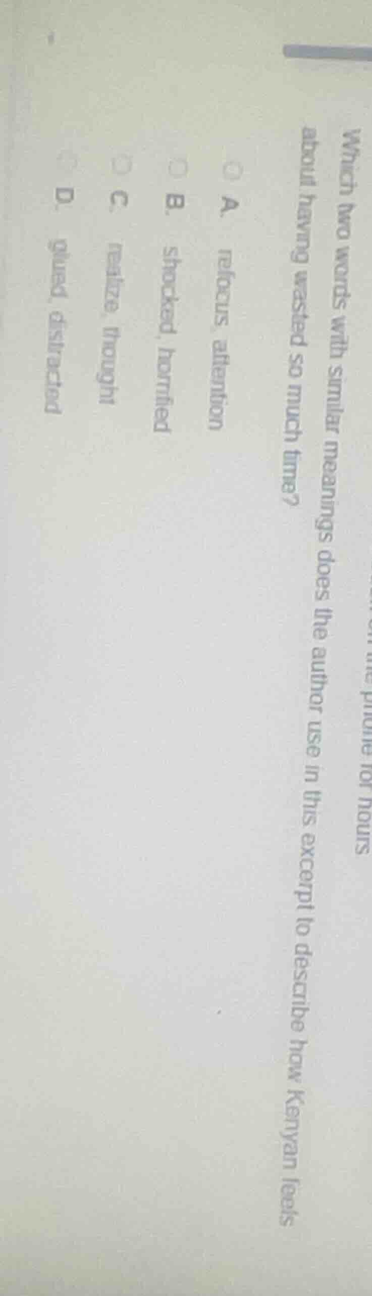 which two words with similar meanings does the author use in this excer…