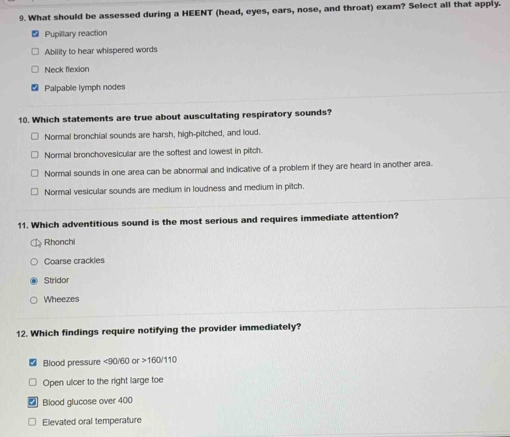 9. what should be assessed during a heent (head, eyes, ears, nose, and …