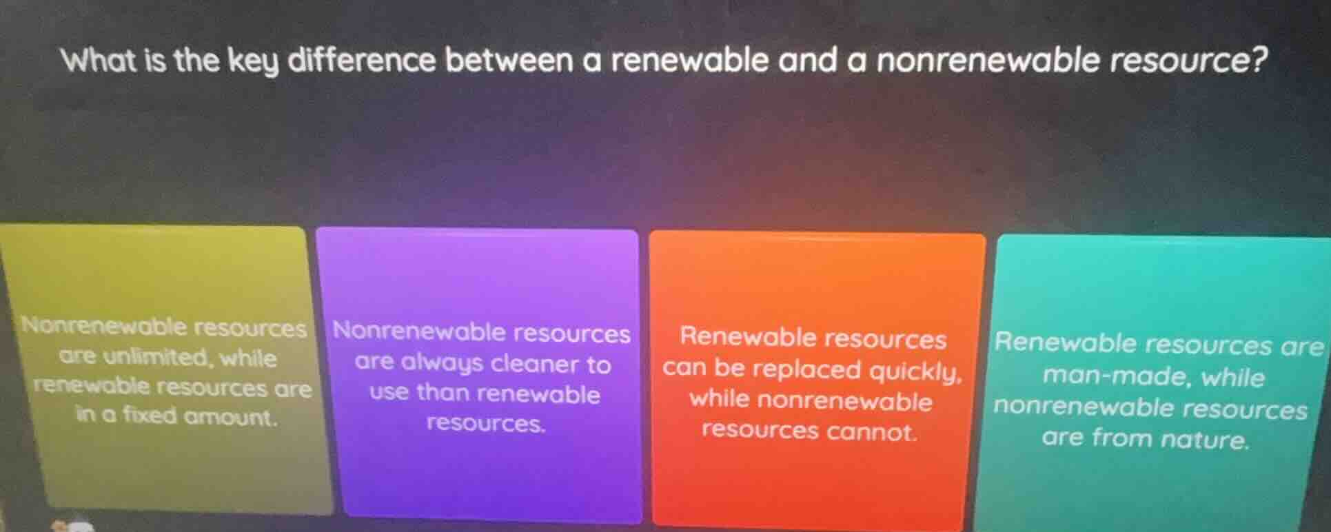 what is the key difference between a renewable and a nonrenewable resou…