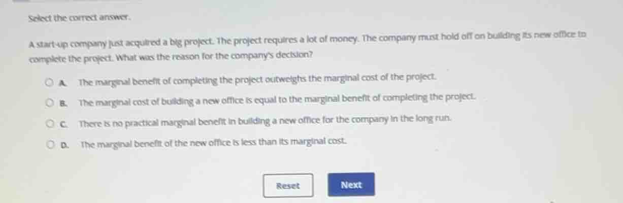 select the correct answer. a start - up company just acquired a big pro…