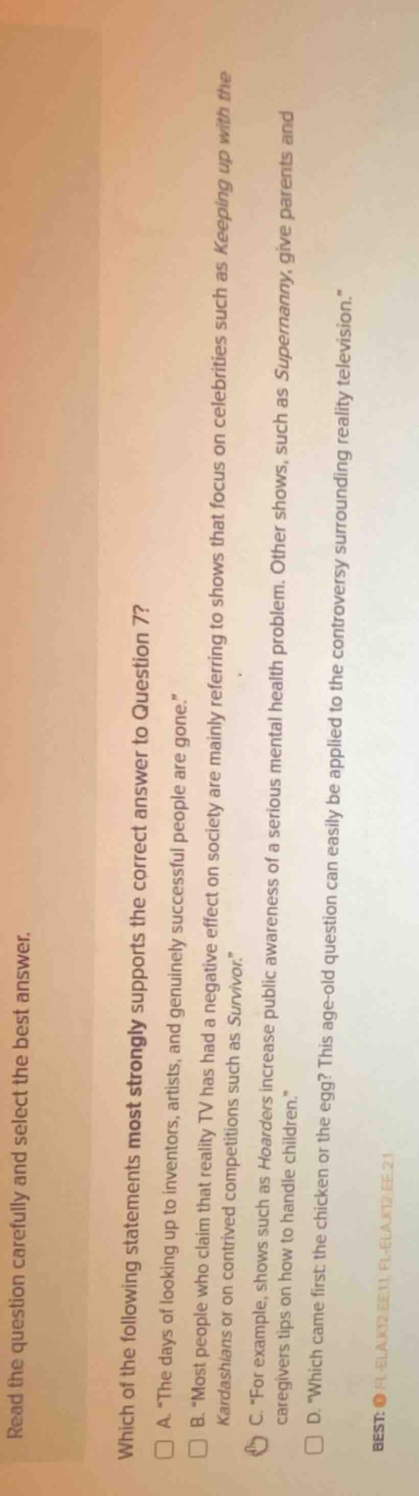 read the question carefully and select the best answer. which of the st…