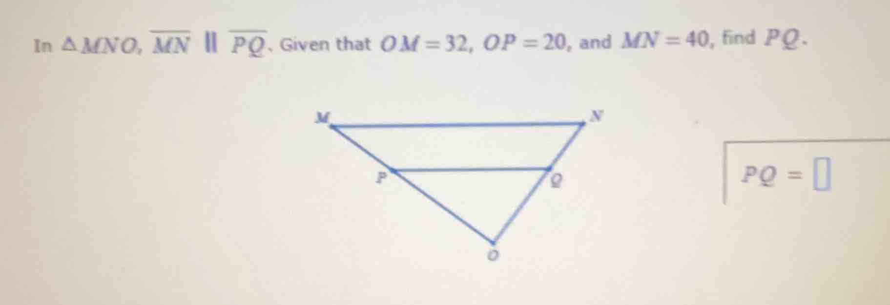 in δmno, \\(\\overline{mn} \\parallel \\overline{pq}\\). given that \\(…