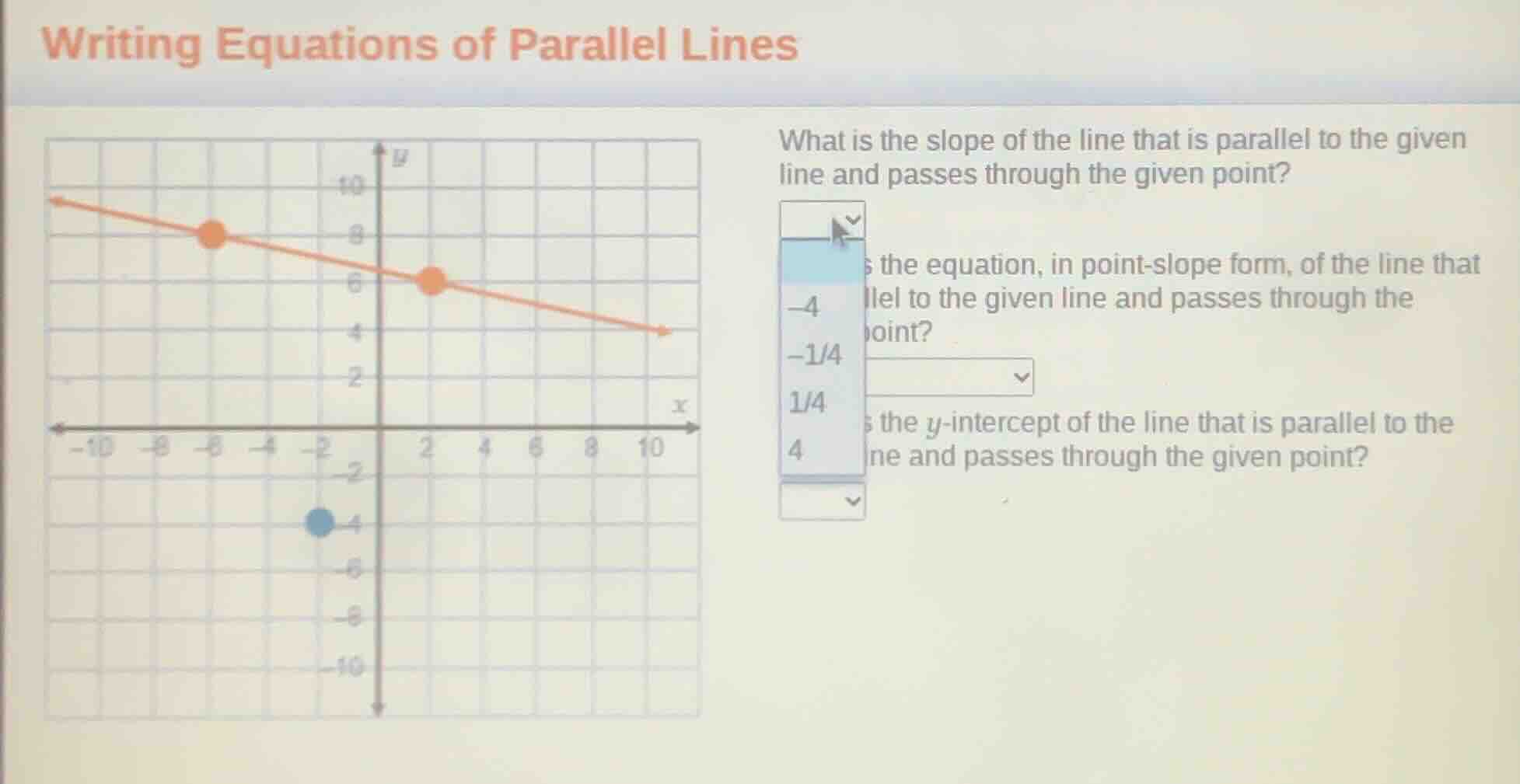 writing equations of parallel lines what is the slope of the line that …