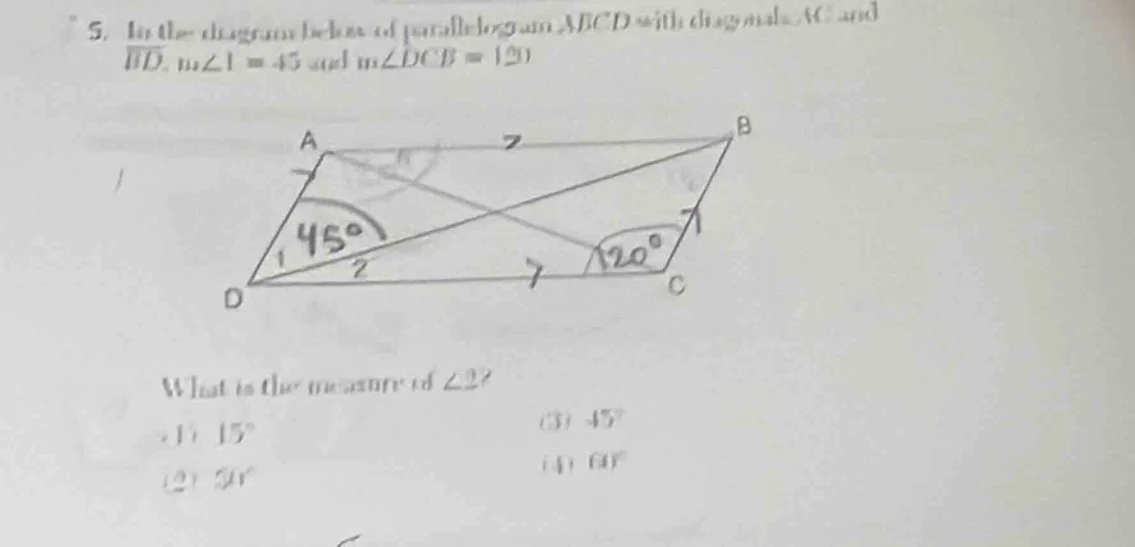 5. in the diagram below of parallelogram abcd with diagonals ac and bd,…