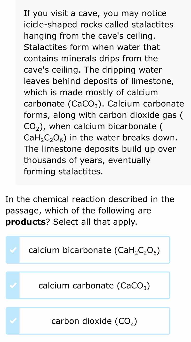 if you visit a cave, you may notice icicle - shaped rocks called stalac…