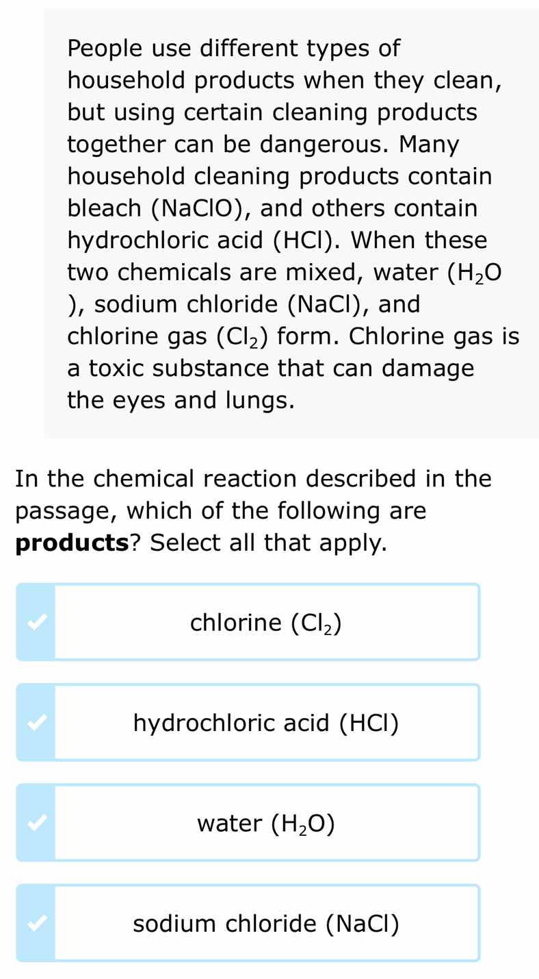 people use different types of household products when they clean, but u…
