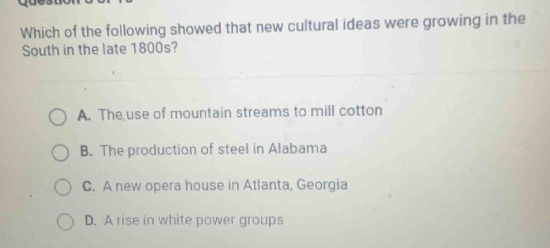 which of the following showed that new cultural ideas were growing in t…