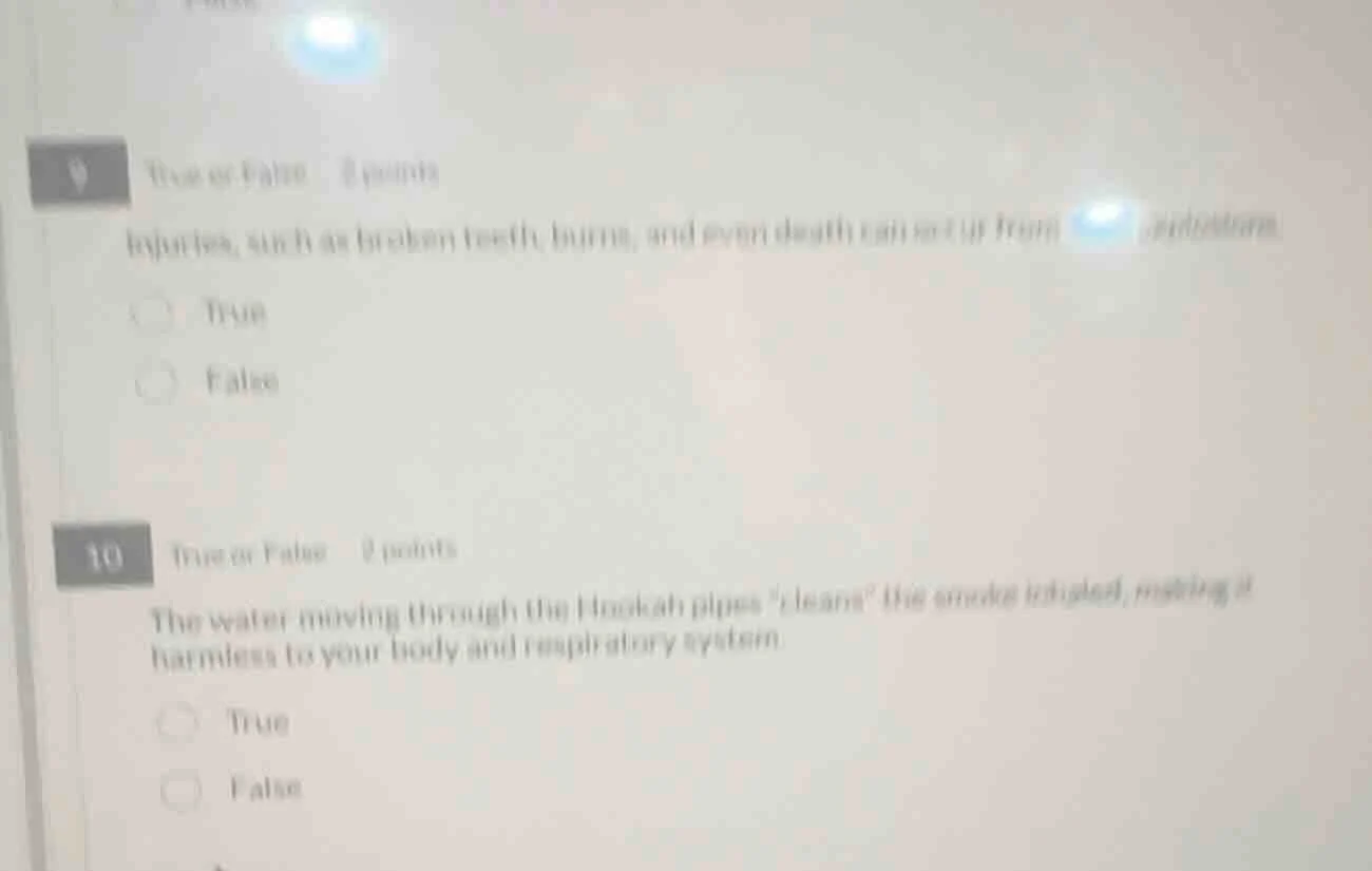 9 true or false 2 points injuries, such as broken teeth, burns, and eve…