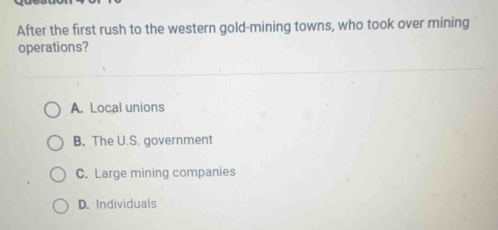 after the first rush to the western gold-mining towns, who took over mi…
