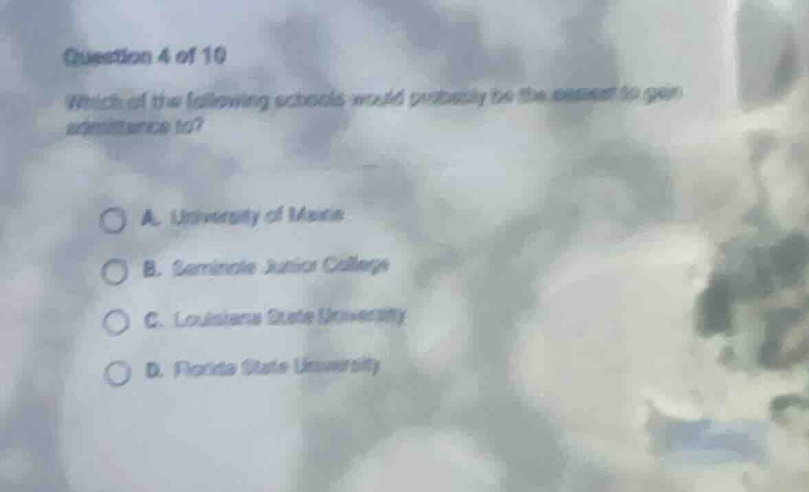 question 4 of 10 which of the following schools would probably be the e…