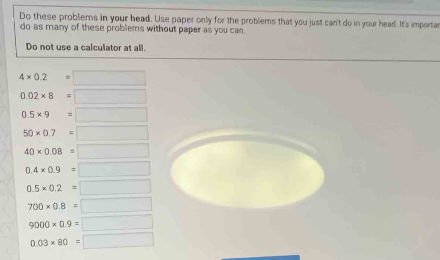 do these problems in your head. use paper only for the problems that yo…