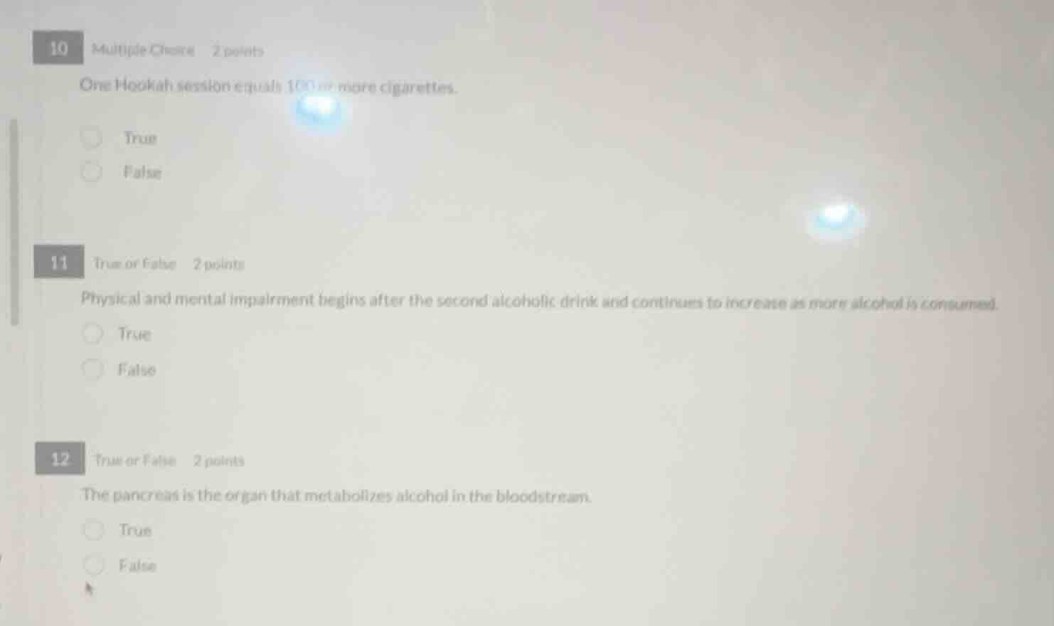 10 multiple choice 2 points one hookah session equals 100 or more cigar…