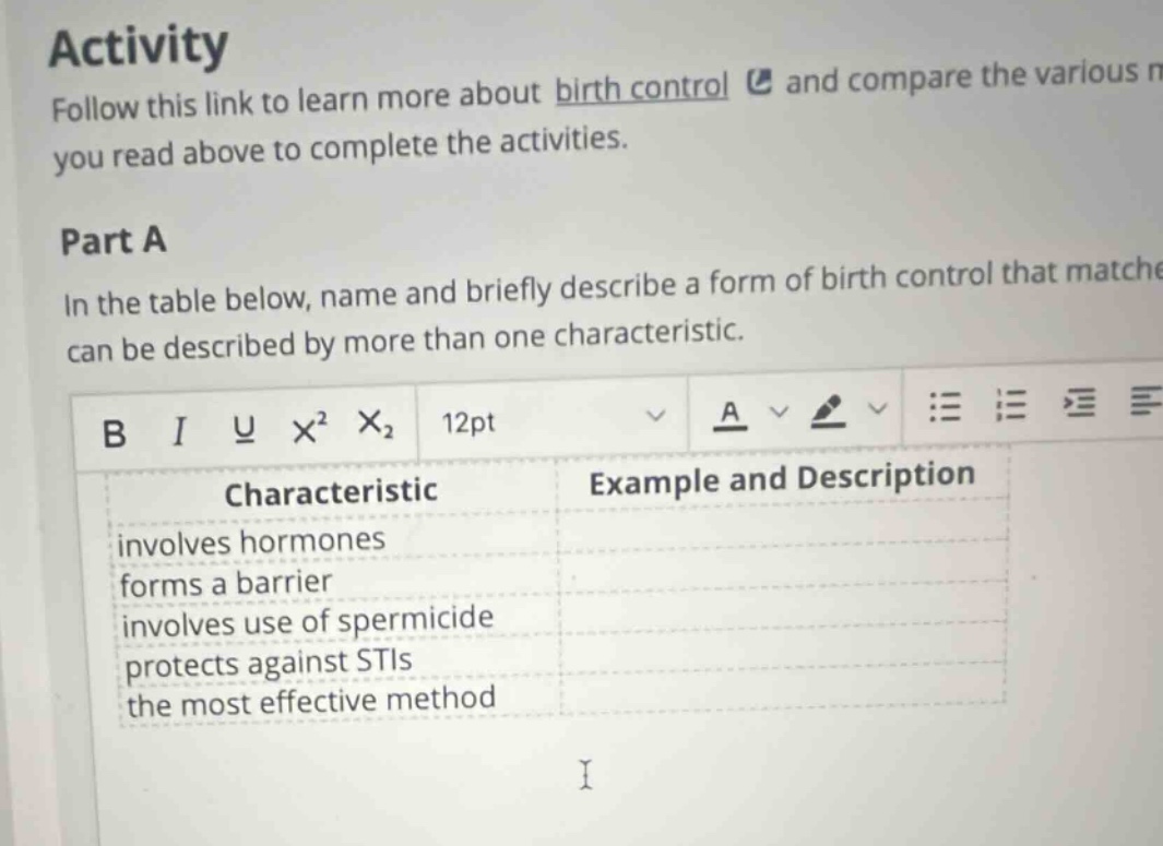 activity follow this link to learn more about birth control and compare…