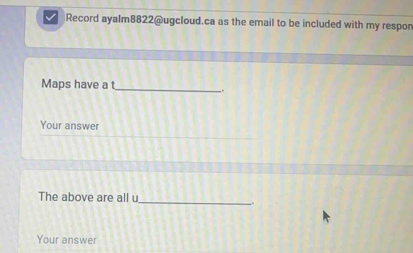 record ayalm8822@ugcloud.ca as the email to be included with my respon …