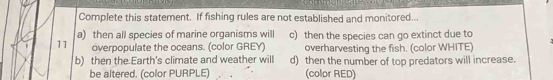 11 complete this statement. if fishing rules are not established and mo…