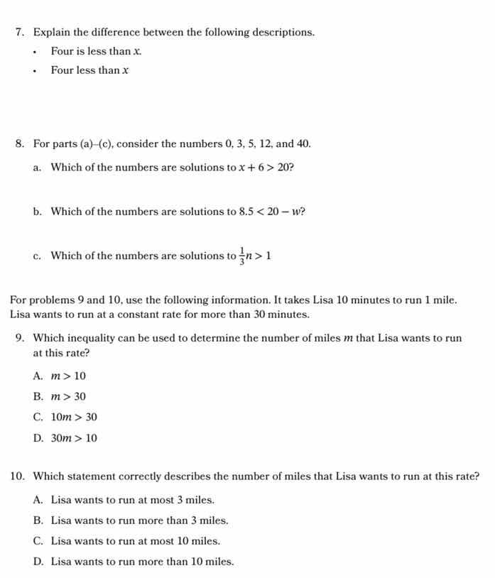 7. explain the difference between the following descriptions. - four is…