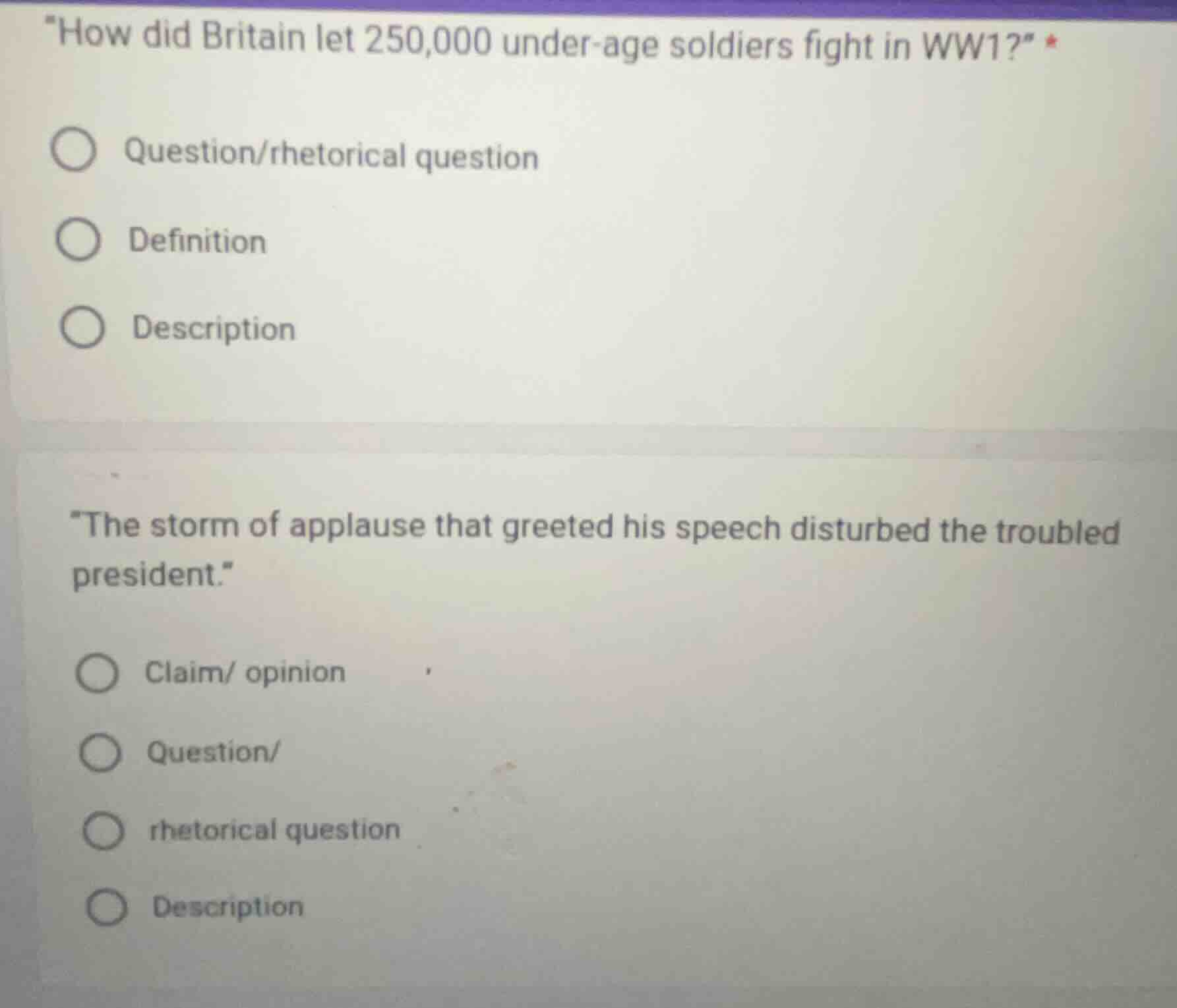 “how did britain let 250,000 under-age soldiers fight in ww1?” ○ questi…