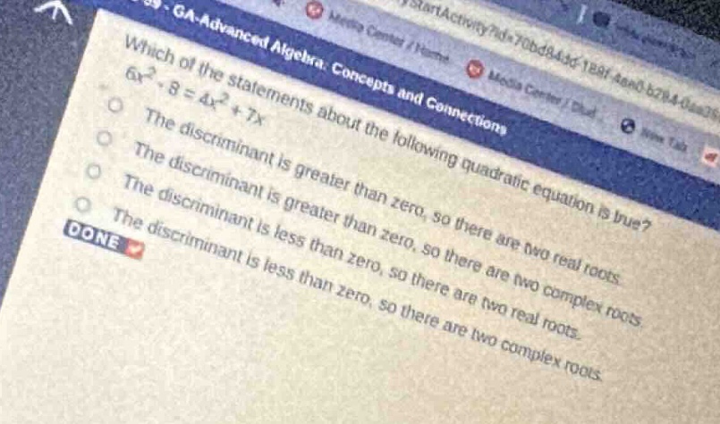 ga-advanced algebra: concepts and connections which of the statements a…