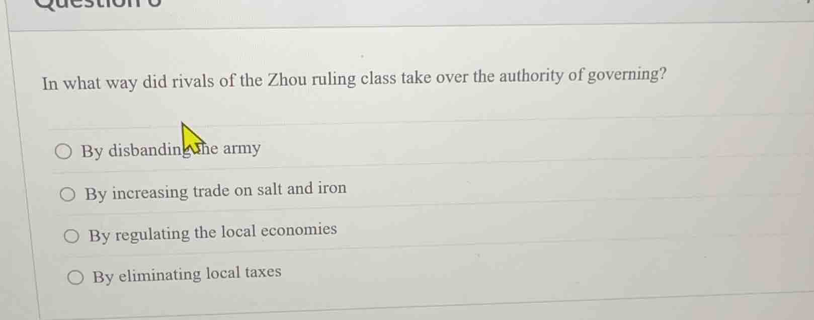 in what way did rivals of the zhou ruling class take over the authority…