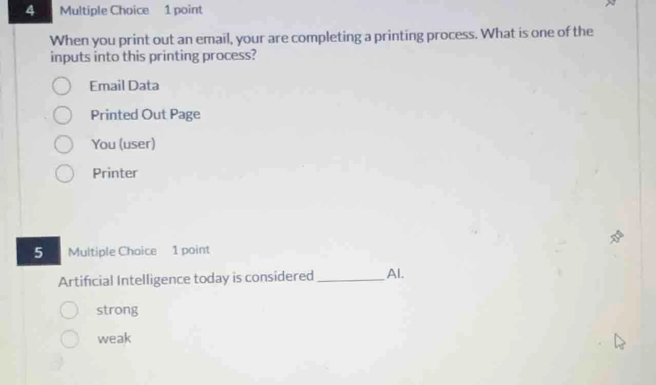 4 multiple choice 1 point when you print out an email, your are complet…